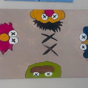 Sesame X Kaws Acrylic Painting